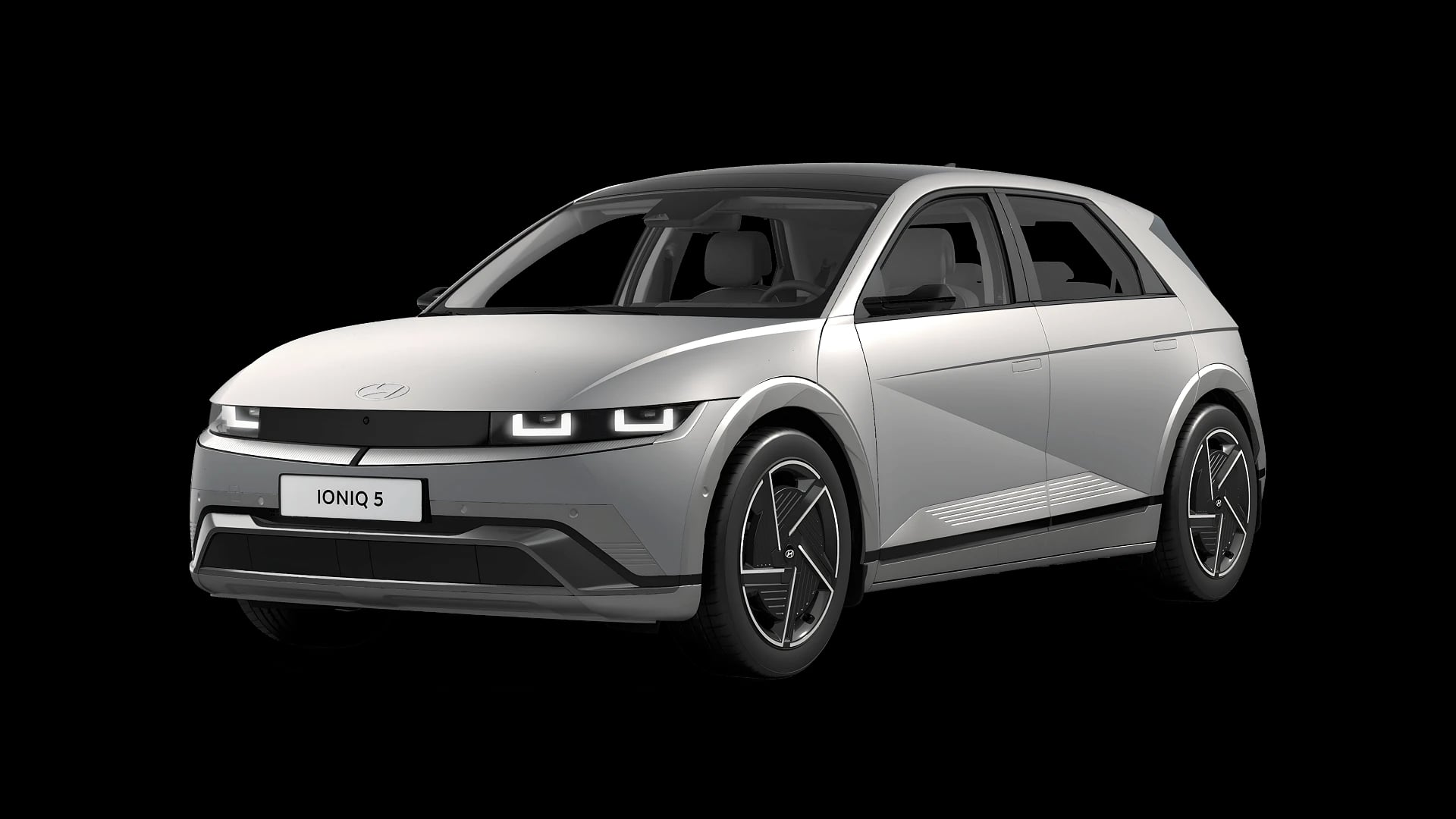 Hyundai IONIQ 5, snett framifrån, frilagd