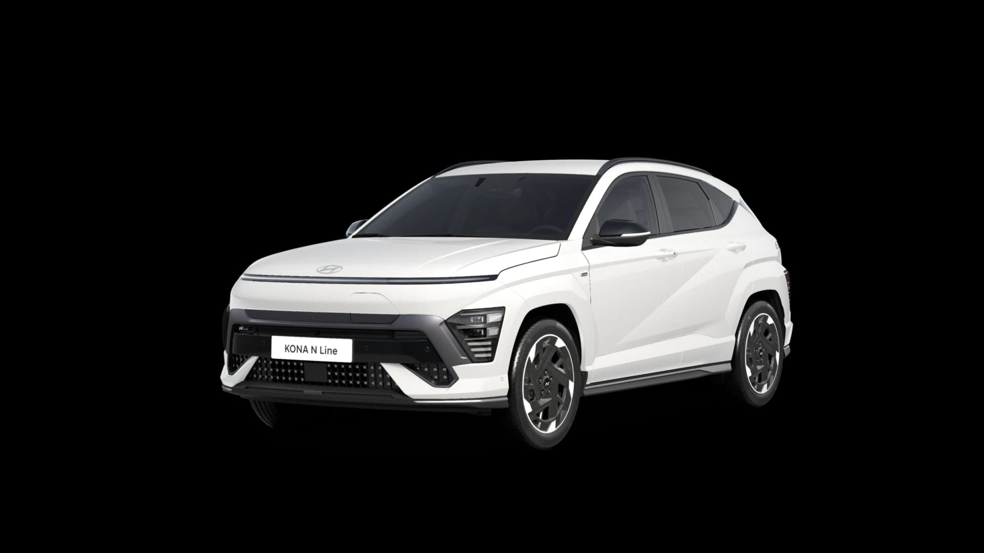 Hyundai KONA Electric N Line, snett framifrån mot transparent bakgrund