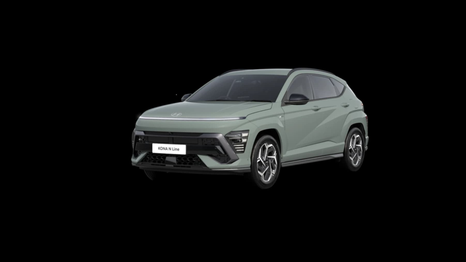 Hyundai KONA Hybrid N Line med N Line-specifik front, tre kvarts vy