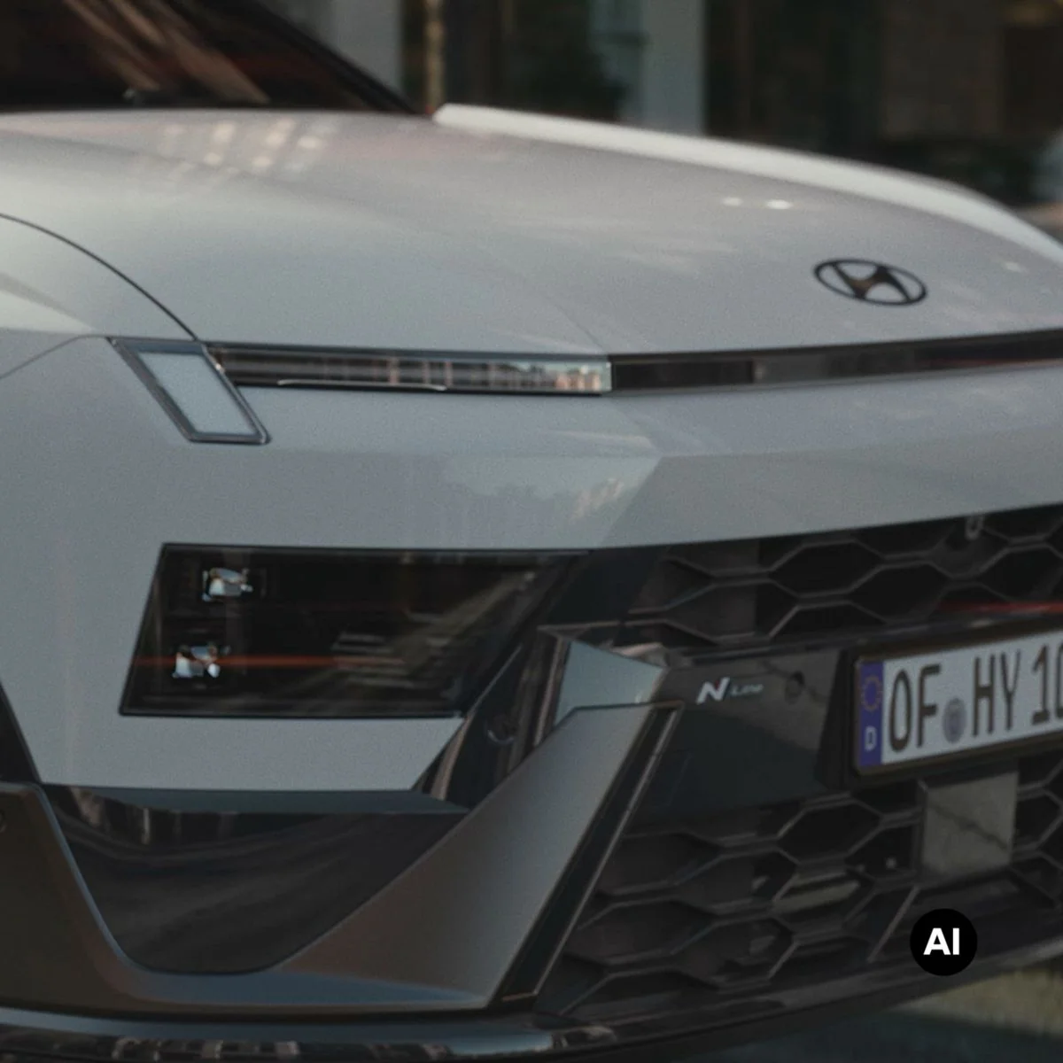 Närbild av fronten på helt nya Hyundai BAYON N Line