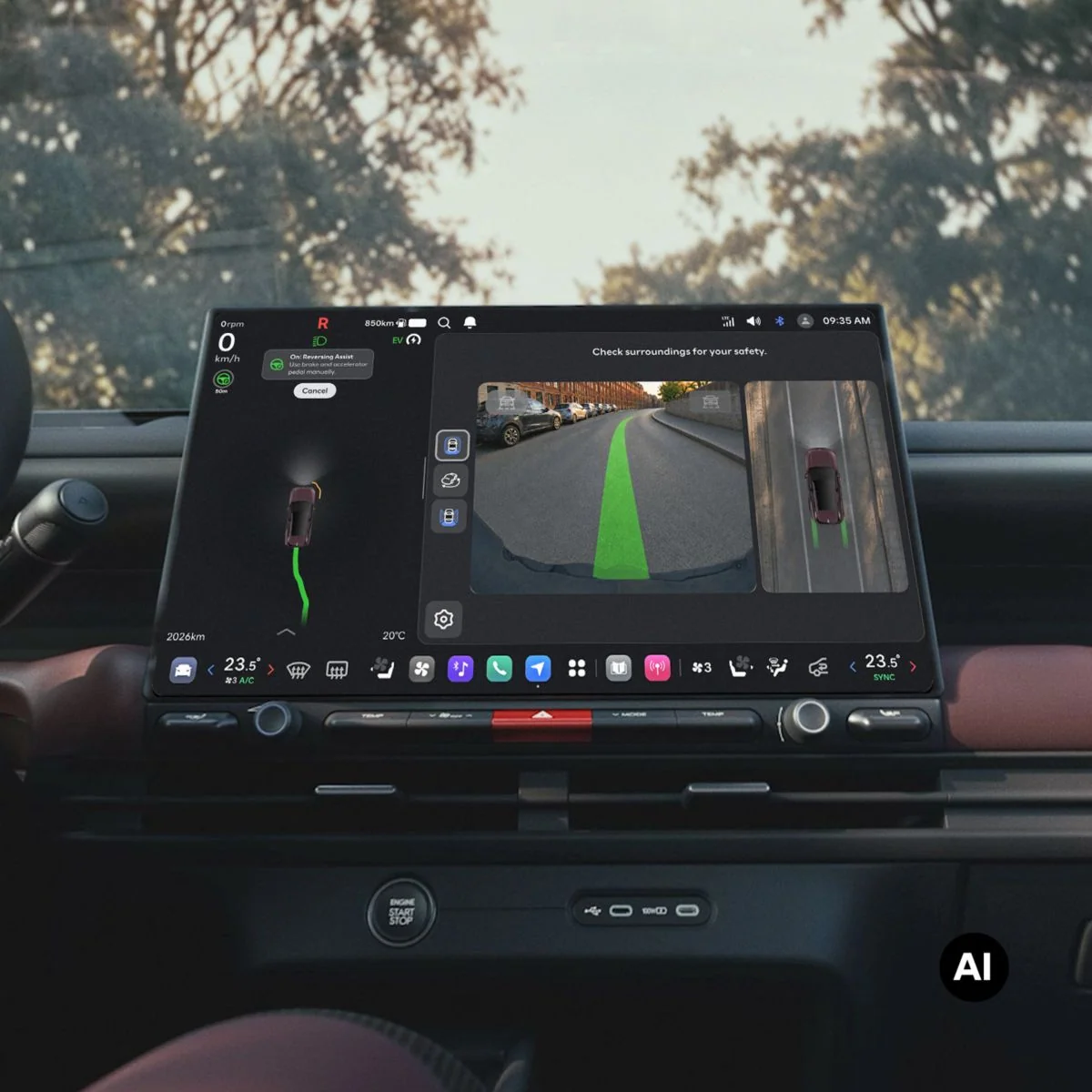 Pekskärmen i helt nya Hyundai TUCSON visar Memory Reversing Assist