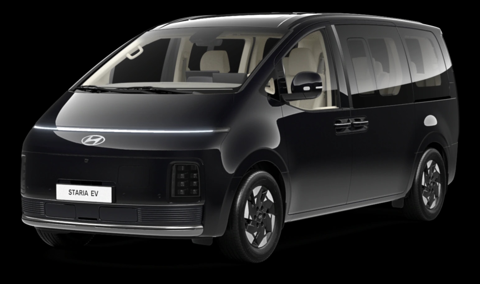Hyundai STARIA Electric snett framifrån, frilagd