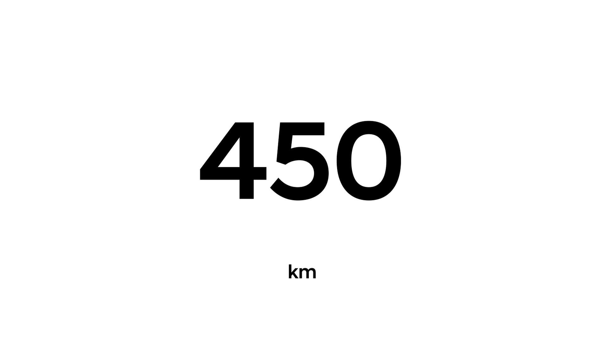 Grafik som visar räckvidden 450 km för Hyundai STARIA Cargo