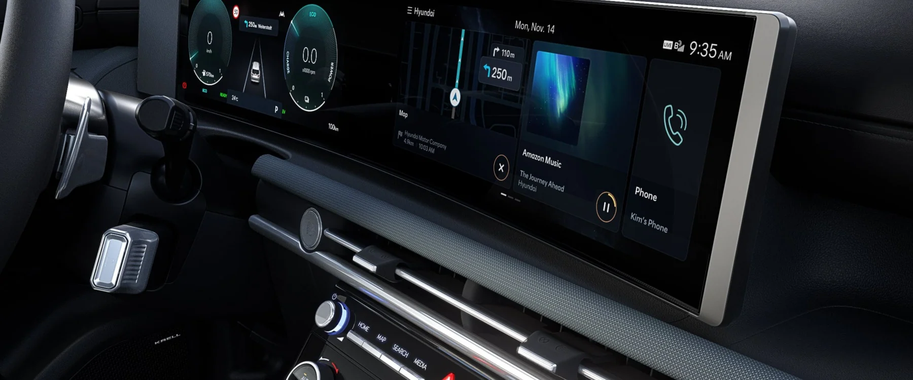 Den välvda dubbelskärmen i Hyundai TUCSON Plug-in Hybrid