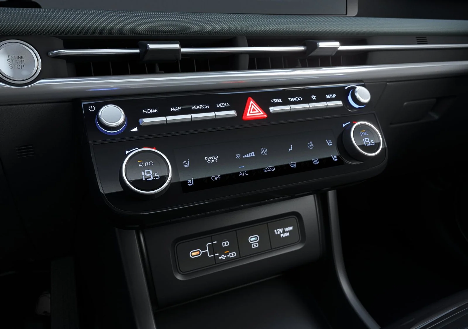 Det tre-zoniga klimatkontrollpanelen i Hyundai TUCSON Plug-in Hybrid