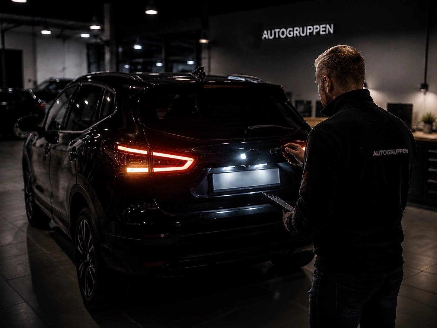 Byte av glödlampa i bilstrålkastare hos Autogruppen i Lund