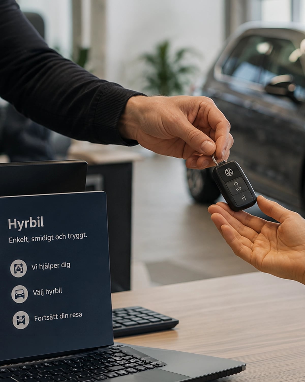 Hyrbil vid skadeärende hos Autogruppens skadeverkstad i Lund