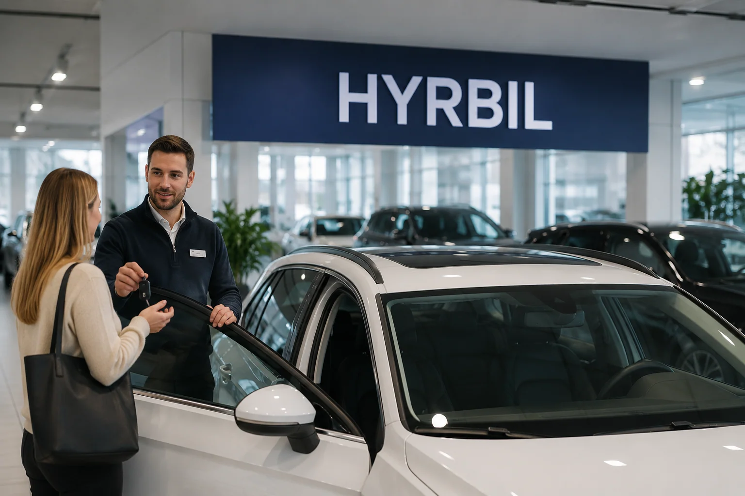 Hyrbilar uppställda i hallen inför hämtning