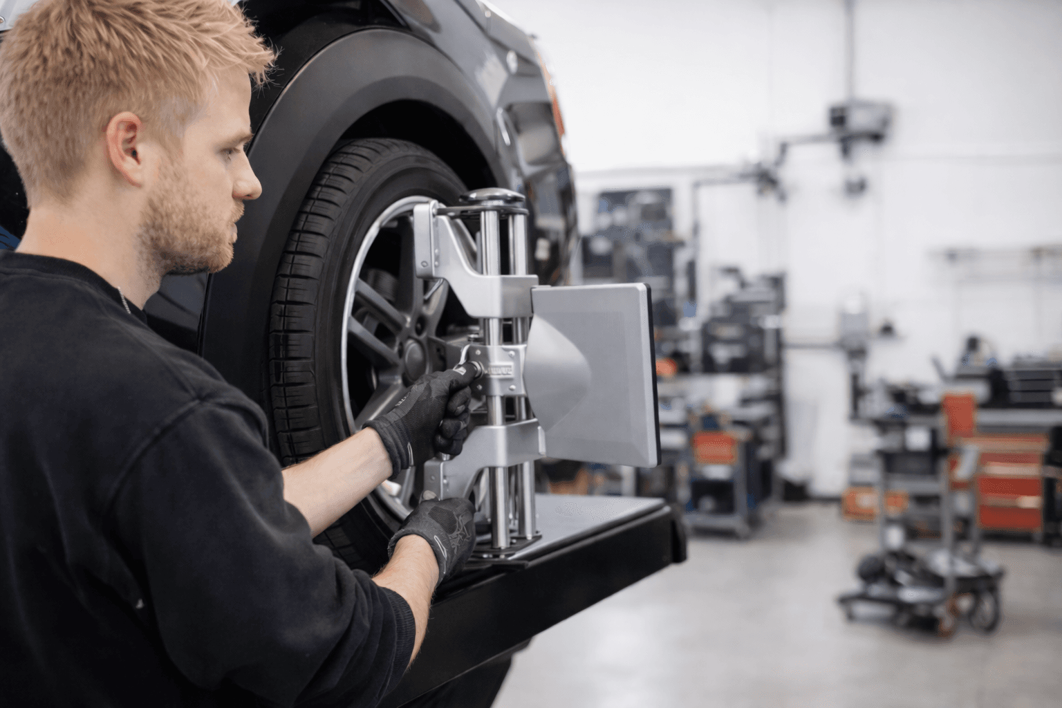 Hjulvinkelkontroll med modern 3D-mätutrustning